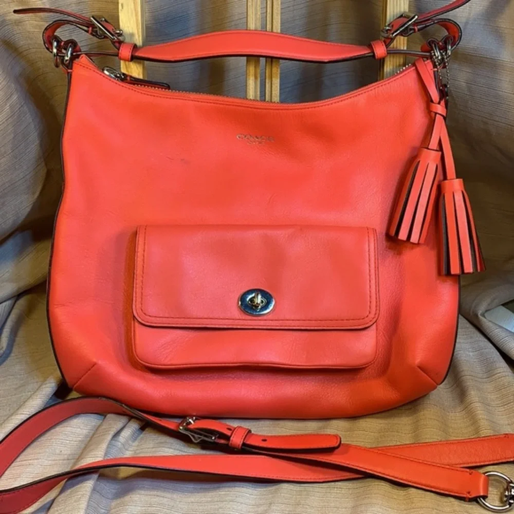 Coach leather satchel w/removable shoulder strap